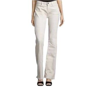 IRO White Fringe Mid Rise Straight Leg Jeans Size 31 – Stretch Cotton Blend, Exc